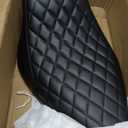 Motorcycle Front Driver Leather Cushion Pillion Seat Solo Seat Fit For Harley Heritage Softail Classic FLSTC Softail Deluxe FLSTN 2006-2017 (Black Stitching)