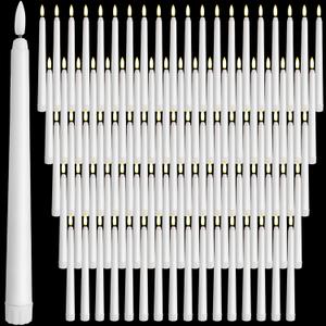 100 Pcs Flameless Taper Candles Bulk Battery Operated, 9.7 Inch
White Taper Candles LED Flickering Candlesticks for Wedding Bridal Shower Church Table Centerpiece Halloween Christmas Decor