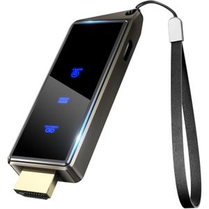 Wireless HDMI Display Dongle Adapter, Portable Transmitter, Streaming Media Video/Audio/File HDMI Wireless Extender from Smartphone,Laptop to HDTV/Monitor/Projector, Support Airplay DLNA Miracast (Gunmetal Case)