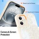 Fiyart Designed for iPhone 16 Case Cute Flower Floral Sunflowers Design,Soft Slim TPU Anti-Scratch Phone Cover for Women Girls 6.1"-White