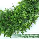 LZNPA Boxwood Wreaths for Front Door Realistic 22InchSpring Wreaths for Front Door Outside Front Door Wreath All SeasonGreen Wreath for Spring Farmhouse Porch Wall Wedding Room Home Decor