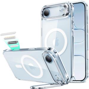 ESR for iPhone Air Case with Stash Stand, Camera Control Cover Compatible with MagSafe, Military-Grade Drop Protection Magnetic Phone Case for iPhone 17 Air, Scratch-Resistant Back Cover, Clear