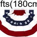 Flaglink 3x6Ft American Pleated Fan Flag Width Approx 180cm - US Patriotic Half Fan Bunting Flag 2 Pack