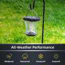 Glass Solar Lantern Outdoor Lights Waterproof, Flickering Flame Solar Lights with Modular Design, Auto On/Off Decorative Hanging Lanterns for Patio Garden Pathway Camping Deck Yard (2 Pack)