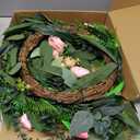 26 Inch Large Spring Wreath for Front Door Pink Peony & Tulip Floral Wreath with Frosted Eucalyptus, Handmade Full Greenery Wreath for Entryway, Porch, Wall Decor