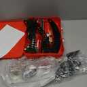 Thyle 10 Pcs Mini Christmas Village Train Decoration Include 1 Christmas Train Set, 3 Resin Village Houses, 6 Mini Sisal Snow Trees Under The Xmas Tree Decor Holiday Party Gifts, Battery Not Included