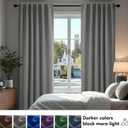 Deconovo Blackout Curtains, Thermal Insulated, W70 x L84 2 Panels, Back Tab, Machine Washable, Room-Darkening Drapes for Bedroom/Living Room Light Grey