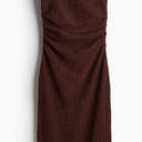Draped Bodycon Dress Brown M