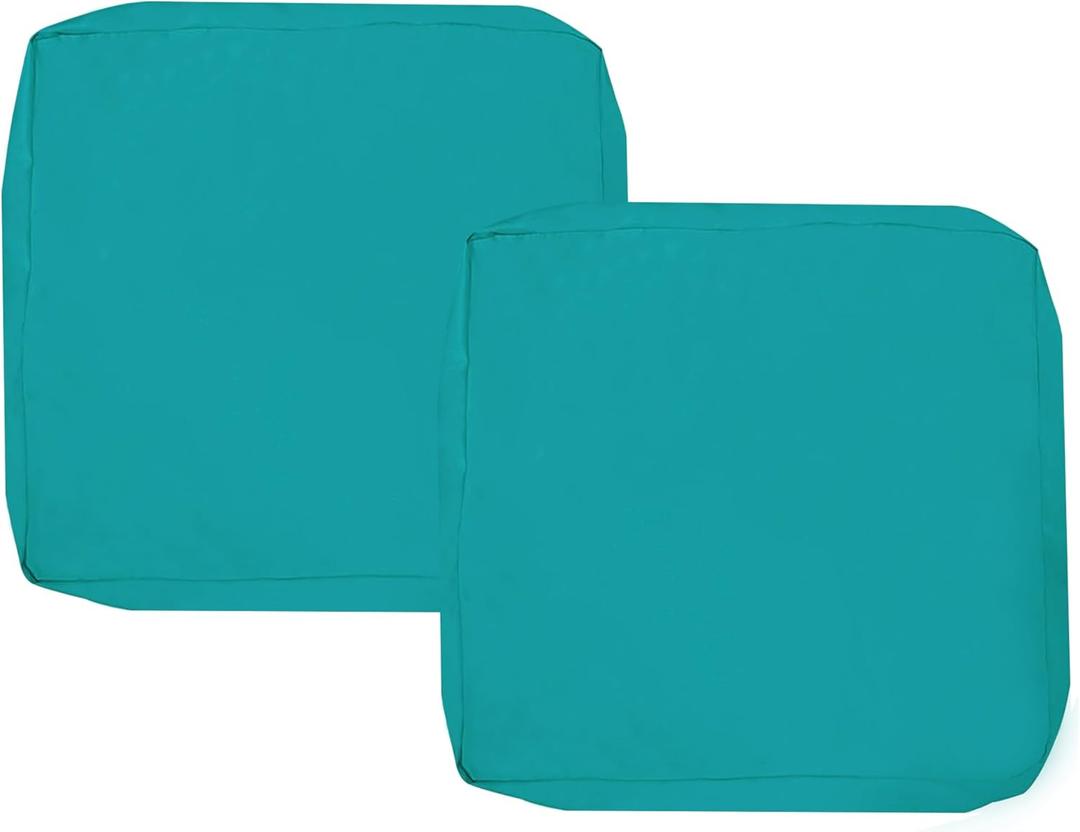 Sqodok Patio Cushion Covers, Waterproof Outdoor Cushion Covers Replacement, Patio Cushion Seat Slicovers for Sectional Sofa, Chair, Outdoor Wicker Patio Sofa (Sky Blue, 21"x19"x3"-2 Pack-Cover ONLY)