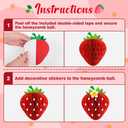 13PCS Strawberry Party Decorations Honeycomb Balls Banner Berry First Birthday Hanging Decor Table Centerpieces