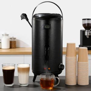 NNHHPO Electric Hot Water Dispenser, Insulated Beverage Dispenser, 12L/3.2 Gal Stainless Steel Insulated Beverage Urn with Temperature Display and Spigot for Coffee, Tea, Catering, Events