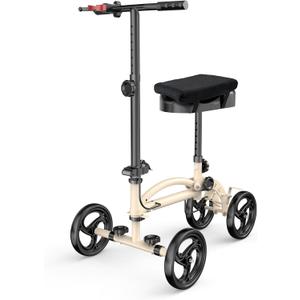 Knee Scooter Foldable Knee Scooter for Adults for Foot Surgery Knee Walker for Ankle Foot Recovery Crutch Alternative Beige