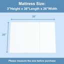 3 inch Trifold 38" Lx26 W Mini Mattress, Storage Bag Included, Water-Resistant and Removable Cover, Machine Washable, High Density Firm Support Foam, Easy-to-go for Outdoors & Travel
