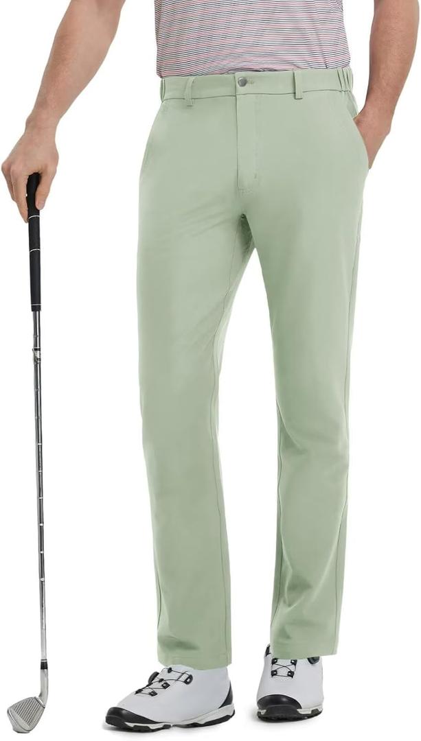 Mens Golf Pants Stretch 35x32" Water-Resistant Lightweight Stretch Casual Flat Front Dress Pants with 5 Pockets