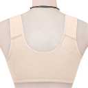 Ribbed Bras for Women Front Closure No Underwire Comfort Senior Wireless Snap Closing Bra (Beige) 42D