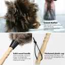 Small Feather Duster, Ostrich Feather Duster 14 Inch, Fluffy, Reusable, Eco-Friendly Natural Ostrich Feathers with Wooden Handle for Home, Car, and Office Cleaning 10 Pack