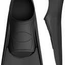Gintenco Swim Fins, Kids Swim Training Fins for Lap Swimming, Travel Size Flippers with Mesh Bag, Silicone Swimming Fins for Kids Teens Adults Women Men 33/35