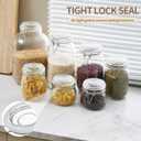 ODBCYWM 10oz Glass Food Storage Jars with Airtight Lids, Set of 8 Clear Preserving Seal Wire Clip Fastening Canisters for Kitchen Canning, Flour, Cereal, Pasta, Sugar, Beans, Pickling Jars (10oz8)