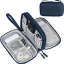 FYY Electronic Organizer, Travel Cable Organizer Bag Pouch Electronic Accessories Carry Case Portable Waterproof Double Layers Storage Bag for Cable, Cord, Charger, Phone, Earphone, Medium Size, Navy