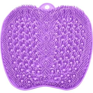 BESKAR XL Large Foot Scrubber Mat for Use in Shower - Shower Foot Cleaner to Eliminate Calluses Dead Skin, Foot Massager Mat for Men & Women to Soothe Achy Feet, Non Slip Suction Cups (Purple)