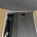 TUTOTAK Small Narrow LED End Table with Charging Station, Side Table Outlets, Nightstand with 2 Cloth Drawers, Set of 2, Couch Table, for Living Room, Bedroom, Bedside, Charcoal Grey TB01BY056