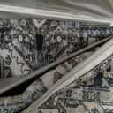 KOZYFLY Runners for Hallways 3x12 Ft Extra Long Washable Faux Wool Thin Hallway Rug Boho Runner Carpet Printed Entryway Rug for Bedroom Stairs Kitchen Living Room Hall, Black/Taupe/Beige