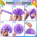 Estune 48 Pcs Tissue Paper Pom Poms 14''/ 12''/ 10''/ 8''/ 6'' Tissue Paper Flowers Decorations for Wedding Birthday Bridal Shower Baby Shower Decor (Rainbow), Variety Pack