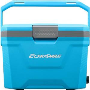 EchoSmile 20 Quart Insulated Cooler, Portable Hard Shell Ice Chest, Blue