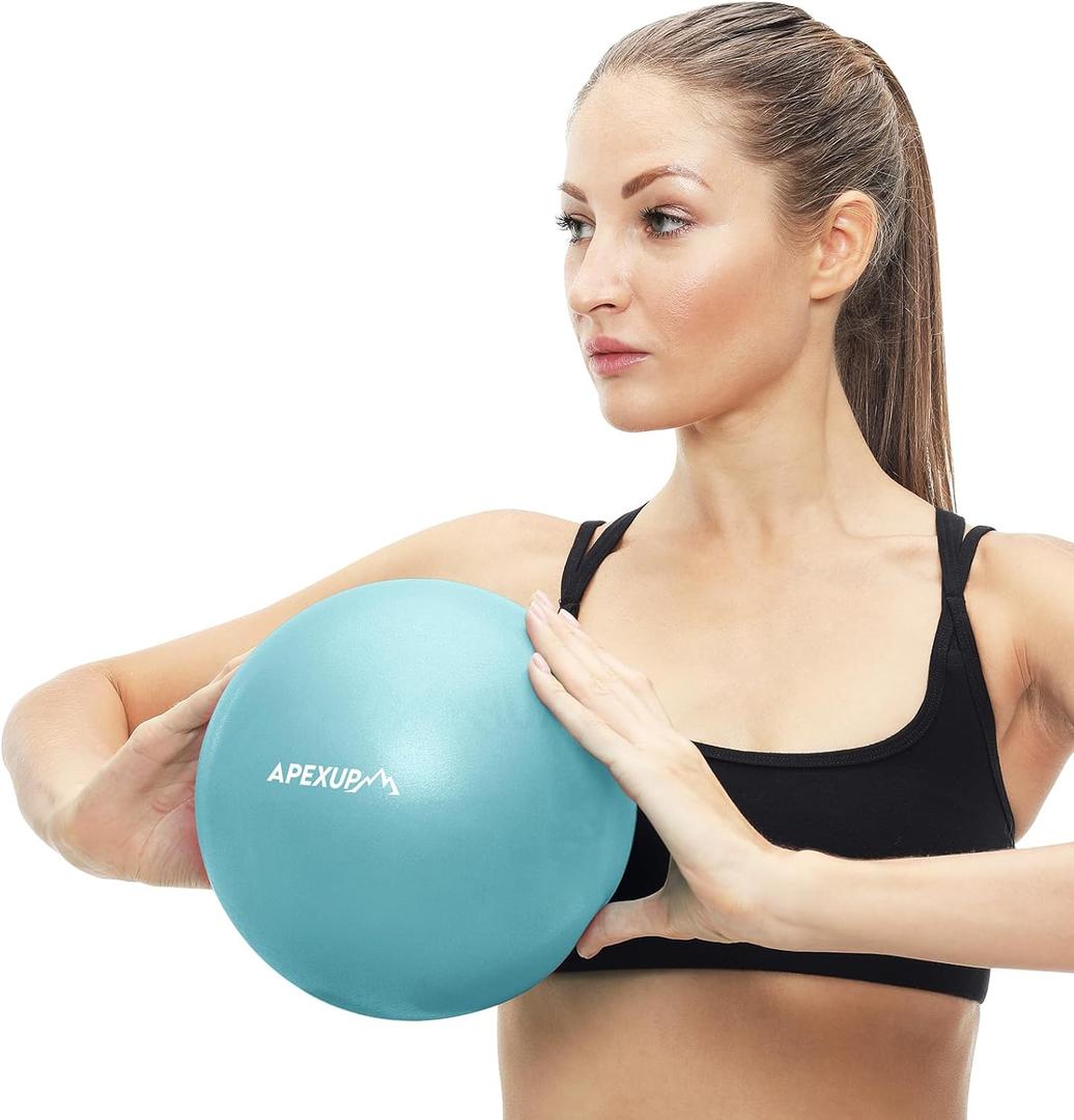 APEXUP Yoga Ball Exercise Ball Anti Slip Heavy Duty for Fitness, Balance & Core Workout (XXS (9") 23cm, Light Blue)
