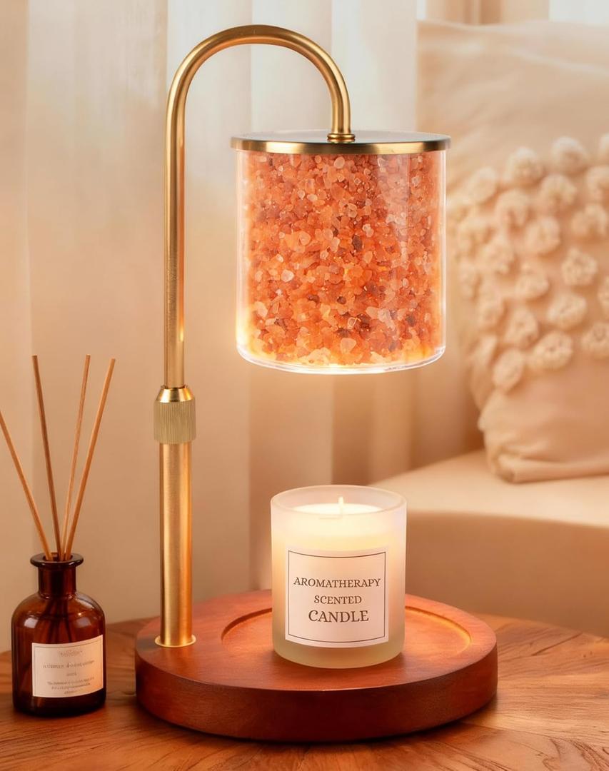 ARVIDSSON Candle Warmer Lamp with Himalayan Pink Salt, Timer & Dimmable Candle Warmer for Jar Candles, Birthday Gifts for Women Mom, House Warming Gifts, Candle Lamp Warmer for Home Decor