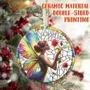 Christmas Ornaments, 3.5 Inch Ceramic Fairy Hanging Ornament, Christmas Tree Ornaments, Gifts for Girlfriend, Xmas Gifts, Unique Gift Idea, Perfect for Holiday Party, Tree, Window, Wall Decor