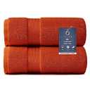 COZYART Orange Bath Towels for Bathroom 2 Pcs, 27x54 Cotton Bath Towel Set Super Soft Highly Absorbent Durable 650 GSM Shower Towels for Daily Use