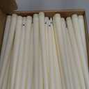 Baquler 50 Pcs Flameless Taper Candles Battery Operated Bulk 12.4 Ivory LED Taper Candles Flickering LED Candlesticks for Wedding Advent Halloween Christmas Party Decor