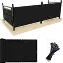UPGRADE Balcony Privacy Screen Fence Commercial Shade Cover 3' x 16' with Ties Durable and UV Resistant Perfect for Deck Patios-Black