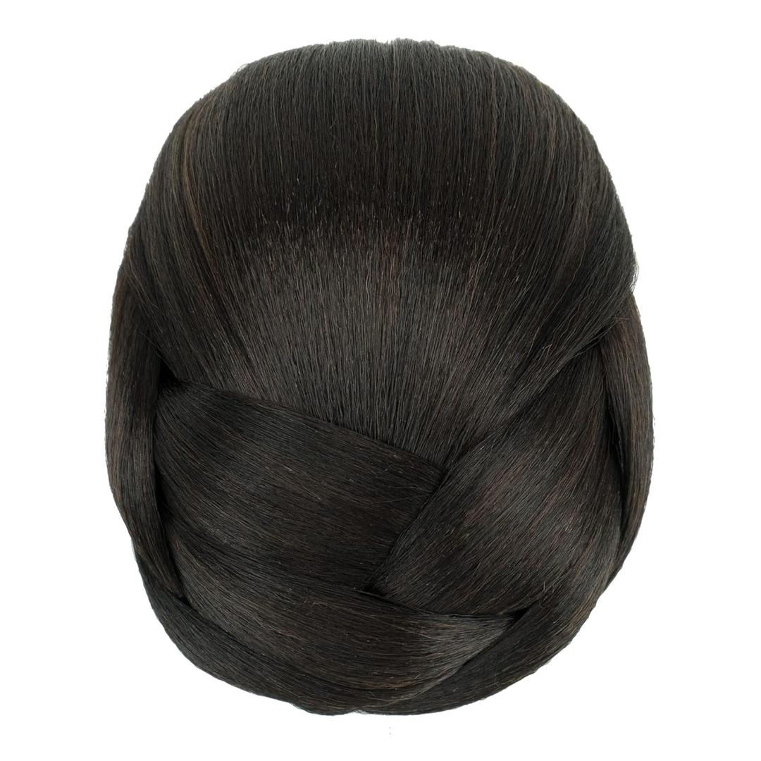 IMISSU Braided Chignon Dancer Hair Cover Donut Hair Pieces Scrunchies Hair Bun Wig Clips Updo Wedding Party for Women (M1 Chocolate Brown)