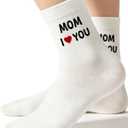 Mothers Day Gifts for Mom from Daughter Son Kids, Mother’s Day Gifts, Birthday Christmas Thanksgiving Gift Ideas for Mom, Thanksgiving Gift Ideas for Mother, Funny Socks Gift (White)