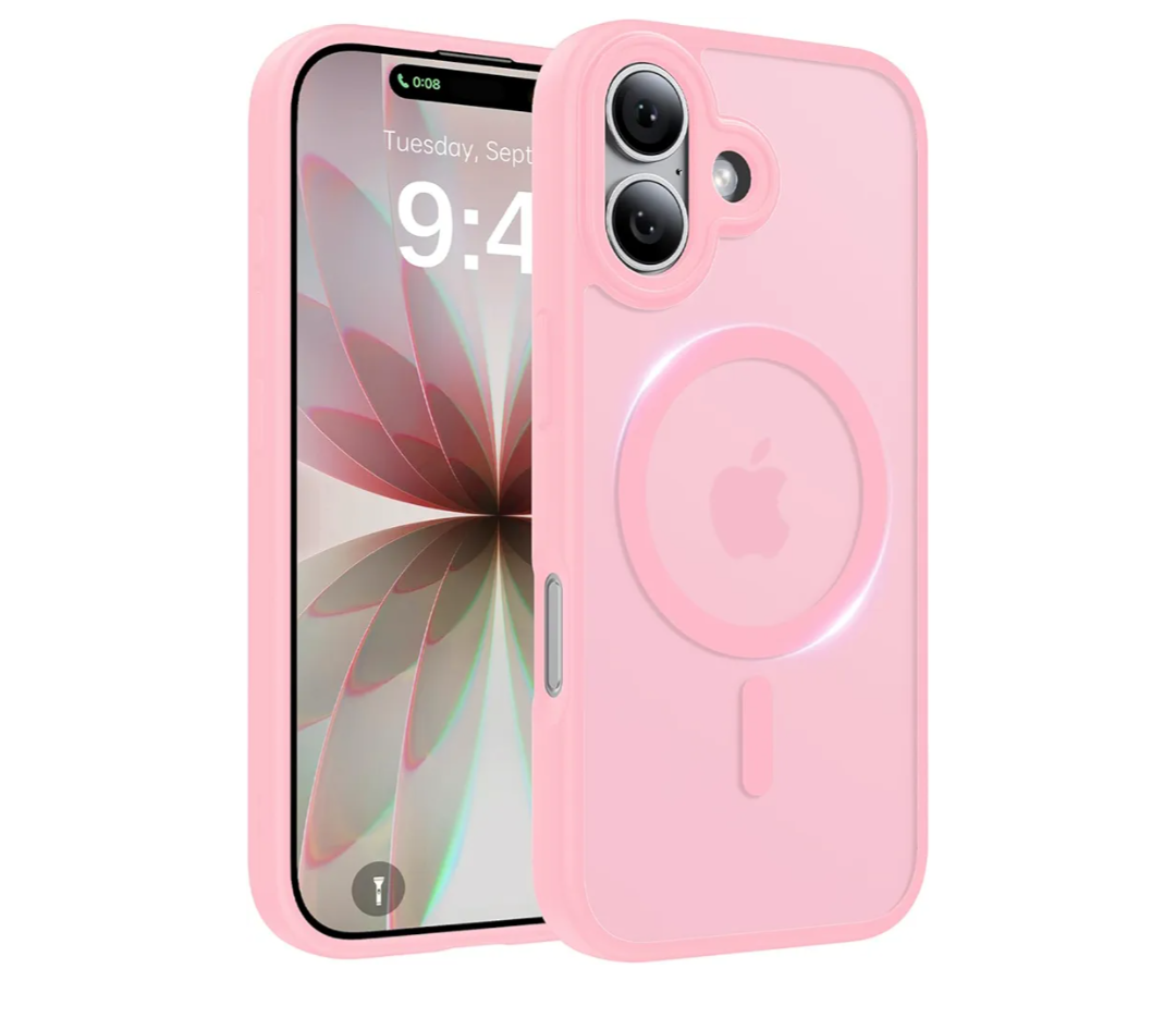 Magnetic for iPhone 17 Case, [Anti-Slip] [Military-Grade Drop Protection] [Camera Protection] Skin-Friendly Slim Translucent Shockproof Protective for iPhone 17 Phone Case, Pink