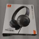 JBL Tune 500 - Wired on-Ear Headphones, JBL Pure Bass Sound, 1-Button Remote/Mic, Tangle-Free Flat Cable, Lightweight and Foldable Design, Ask Siri or Google Now (Black)
