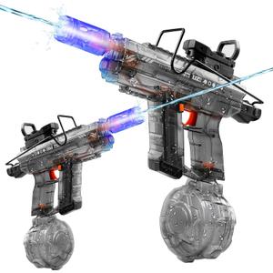 2025 Upgraded 2 Pack Electric Water Gun for Adults - 800ml Large Capacity, 40 FT Long Range, Automatic Water Suction, 40 Mins Continuous Shooting, Perfect for Outdoor Battles, Parties & Summer Fun