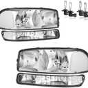 Headlights with Bulbs for 1999-2007 GMC Sierra, 2000-2006 GMC Yukon