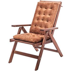 MOIRIG Rocking Chair Cushion, Non Slip Durable Tufted Pads, Fade Shield Set of Seat and Back Cushions with Ties for Indoor Outdoor Rocker (Coffee, Flannel 1)