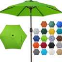Blissun 7.5 ft Patio Umbrella, Yard Umbrella, Outdoor Market Umbrella with Push Button Tilt Crank, Lime