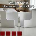 Weight Scale Holder for Wall Adjustable Storage Bracket for Body Fat & Digital Scales, Universal Fit for Home Gym, Bathroom, Kitchen with 4Pcs StickersWhite