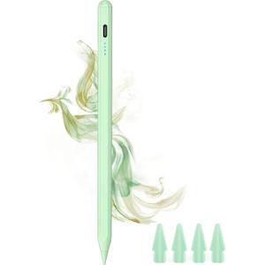 Stylus Pen for iPad 9th&10th - Type-c Charging Pencil for ipad Palm Rejection Active Pen Compatible with (2018-2025) Apple iPad 6/7/8/9/10/11(A16), Air 3/4/5/M2/M3, Mini 5/6, Pro 11"/12.9"/M4（Green）