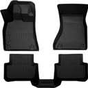 All-Weather TPE Rubber Floor Mats Compatible with 2009 2010 2011 2012 2013 2014 2015 2016 Audi S4 A4, Custom Fit Full Car Carpet Liners Set (Black)