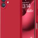 LOVE 3000 Designed for iPhone 16 Case, Premium Silicone with [Soft Anti-Scratch Microfiber Lining] Shockproof Protective Phone Case for Men Women Girls 6.1", Red