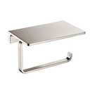 Toilet Paper Holder for Bathroom Solid Brass and Superior Hotel Style Tissue Roll Holder with Cell Phone Storage Nickel Finish