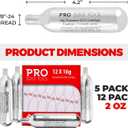 PRO BIKE TOOL CO2 Cartridges - Threaded CO2 Canisters for Bike Tires - Quick Inflation for Road, MTB, Cyclocross, Gravel, Hybrid Bikes - Portable, Durable, Essential for On-The-Go Repairs (16g)