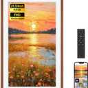 Uhale 21.5" Large Digital Picture Frame WiFi Wood with Remote Control, 1920 x 1080 FHD IPS No Touch Screen Electronic Photo Frames Wall Mount with 64GB, Support SD USB, Share Photos Videos Instantly