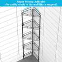 HuggieGems 5 Tier Floor Standing Corner Shower Caddy Organizer Shelf with Hooks, Bathroom Shelves Stand Rack, Black
